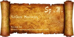 Szűcs Malvin névjegykártya